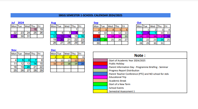 School calendar 2024
